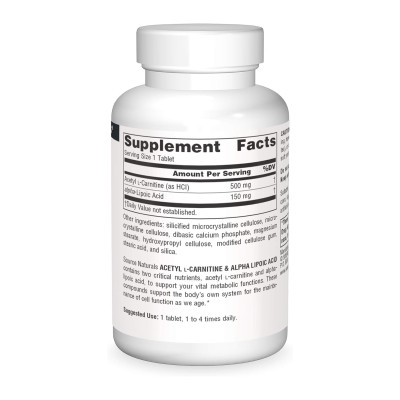 Acetyl L-Carnitine & Alpha-Lipoic Acid 650 mg - 30 tabs Acetyl L-Carnitine & Alpha-Lipoic Acid 650 mg - 30 tabs
