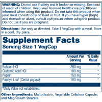 Betaine HCl 250mg - 180 vcaps