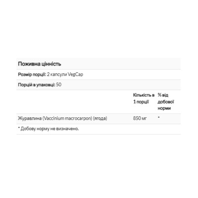 Cranberry Berry 850mg - 100 vcaps Cranberry Berry 850mg - 100 vcaps