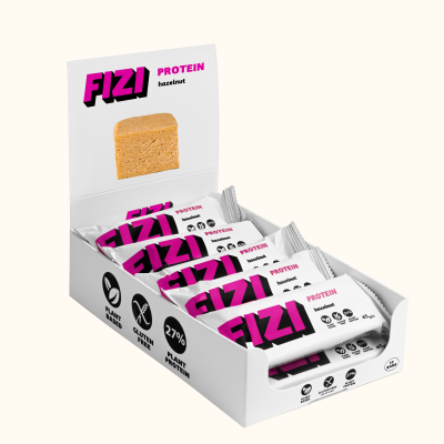 FIZI Protein Bar - 10х45g Hazelnut (Пошкоджена упаковка) FIZI Protein Bar - 10х45g Hazelnut (Пошкоджена упаковка)