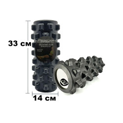 Масажний ролик EasyFit Grid Roller PRO 33 см Чорний Масажний ролик EasyFit Grid Roller PRO 33 см Чорний