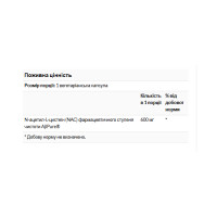 N-Acetyl L-Cysteine 600 mg - 60 caps