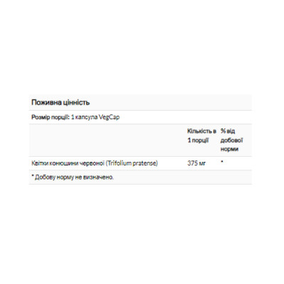 Red Clover Blossom 375mg - 100 vcaps Red Clover Blossom 375mg - 100 vcaps