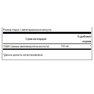 GABA Maximum Strength 750 mg - 60 Veg Caps GABA Maximum Strength 750 mg - 60 Veg Caps