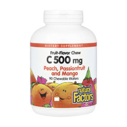 Vitamin C 500 mg - 90 Chewable Wafers Peach Passion Fruit and Mango Vitamin C 500 mg - 90 Chewable Wafers Peach Passion Fruit and Mango
