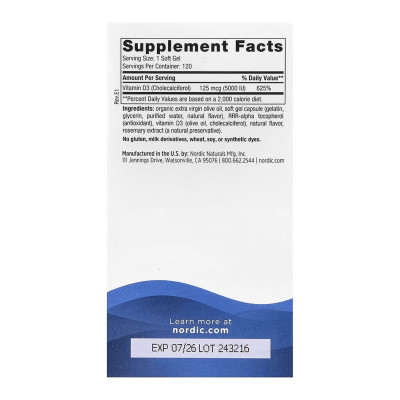 Vitamin D3 5000 - 120 mini softgels Vitamin D3 5000 - 120 mini softgels