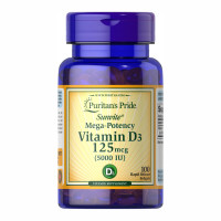Vitamin D-3 125mcg (5000 IU) Sunvite Mega Potency - 100 tabs Vitamin D-3 125mcg (5000 IU) Sunvite Mega Potency - 100 tabs