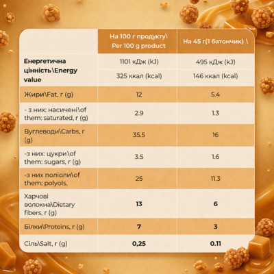 Bar - 12x45g Caramel Crunch Bar - 12x45g Caramel Crunch