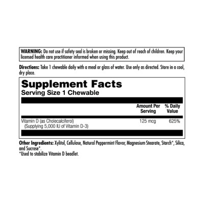 D-3 5000 IU 125mcg - 60 chewables D-3 5000 IU 125mcg - 60 chewables