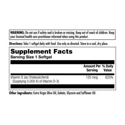 D-3 5000 IU 125mcg - 90 Softgel D-3 5000 IU 125mcg - 90 Softgel