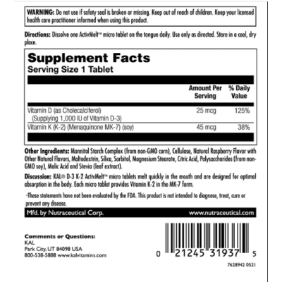 D3 & K2 25mcg - 60 tabs Raspberry D3 & K2 25mcg - 60 tabs Raspberry