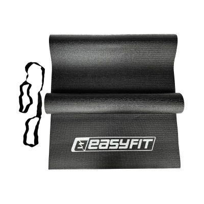 Килимок для йоги та фітнесу EasyFit ПВХ (PVC) Чорний Килимок для йоги та фітнесу EasyFit ПВХ (PVC) Чорний