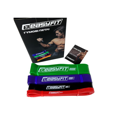 Гумові петлі EasyFit: набір 2-65 кг (4 шт) Гумові петлі EasyFit: набір 2-65 кг (4 шт)