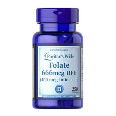 Folate 666mcg DFE (Folic Acid 400 mcg) - 250 Tablets Folate 666mcg DFE (Folic Acid 400 mcg) - 250 Tablets