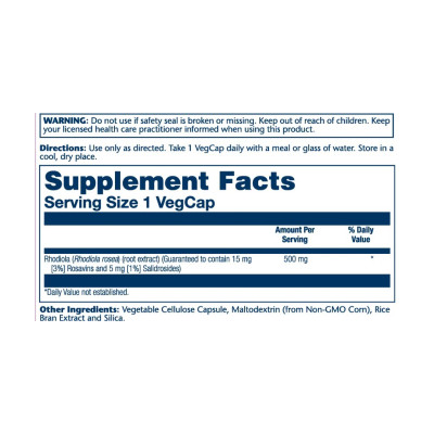 Super Rhodiola Root Extract 500mg - 60 vcaps Super Rhodiola Root Extract 500mg - 60 vcaps