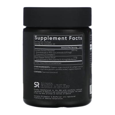 Turmeric Curcumin C3 Complex 500mg - 60 softgels Turmeric Curcumin C3 Complex 500mg - 60 softgels