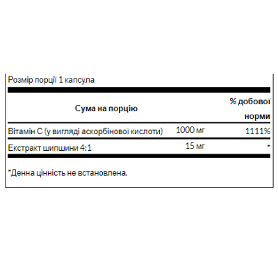 Vitamin C with Rose Hips 1000 mg - 90 caps (Пошкоджена банка)