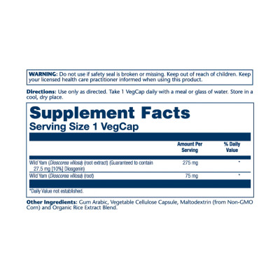 Wild Yam Root Extract 275mg - 60 vcaps Wild Yam Root Extract 275mg - 60 vcaps