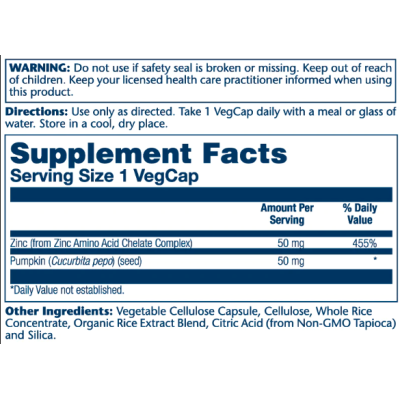 Zinc 50mg - 100 vcaps Zinc 50mg - 100 vcaps