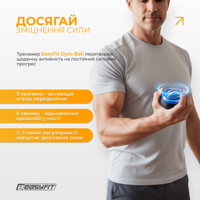 Еспандер кистьовий гіроскопічний EasyFit з підсвічуванням Еспандер кистьовий гіроскопічний EasyFit з підсвічуванням