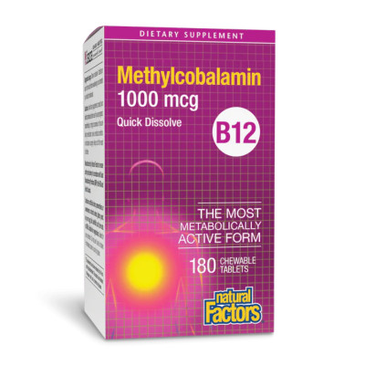 B12 Methylcobalamin 1000 mcg - 180 tabs (Пошкоджена банка) B12 Methylcobalamin 1000 mcg - 180 tabs (Пошкоджена банка)