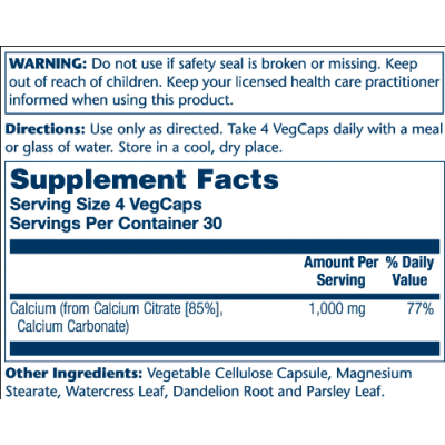 Calcium Citrate 1000mg - 120 vcaps Calcium Citrate 1000mg - 120 vcaps