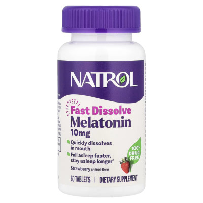 Fast Dissolve Melatonin 10mg - 60 tabs (Пошкоджена етикетка) Fast Dissolve Melatonin 10mg - 60 tabs (Пошкоджена етикетка)