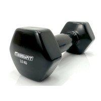 Гантель для фітнесу 3.0 кг EasyFit із вініловим покриттям чорна Гантель для фітнесу 3.0 кг EasyFit із вініловим покриттям чорна