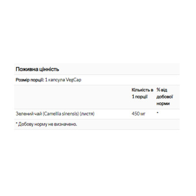 Green Tea Leaf 450mg - 100 vcaps Green Tea Leaf 450mg - 100 vcaps