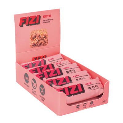 KETO Protein Bar - 10x45g Strawberry + Almond (Пошкоджена упаковка) KETO Protein Bar - 10x45g Strawberry + Almond (Пошкоджена упаковка)