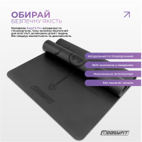 Килимок для йоги професійний EasyFit Pro каучук 5 мм Чорний Килимок для йоги професійний EasyFit Pro каучук 5 мм Чорний
