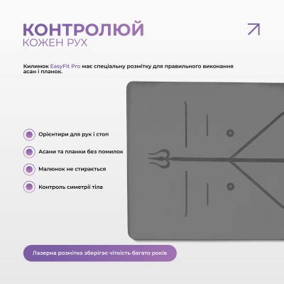 Килимок для йоги професійний EasyFit Pro каучук 5 мм Чорний Килимок для йоги професійний EasyFit Pro каучук 5 мм Чорний