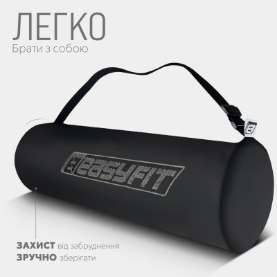 Килимок для йоги та фітнесу EasyFit TPE+TC 6 мм двошаровий + чохол помаранчевий-чорний Килимок для йоги та фітнесу EasyFit TPE+TC 6 мм двошаровий + чохол помаранчевий-чорний