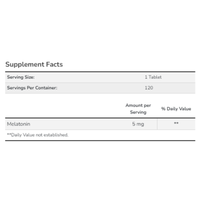 Melatonin 5 mg - 120 tabs Melatonin 5 mg - 120 tabs