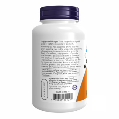 ORNITHINE 500mg - 120 vcaps ORNITHINE 500mg - 120 vcaps