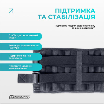 Пояс для спини з 4 ребрами жорсткості EasyFit (M) Пояс для спини з 4 ребрами жорсткості EasyFit (M)