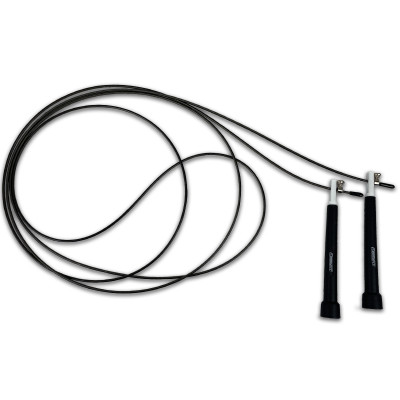 Швидкісна скакалка EasyFit Speed Cable Rope 3 м зі сталевим тросом чорна Швидкісна скакалка EasyFit Speed Cable Rope 3 м зі сталевим тросом чорна