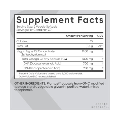 Vegan Omega-3 1400mg - 60 softgels Vegan Omega-3 1400mg - 60 softgels