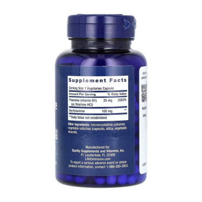 Benfotiamine with Thiamine	100 mg - 120 vcaps