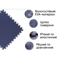 Татамі мат EasyFit SwallowTail 4 шт (60х60х1 см) пазл хвіст ластівки синій
