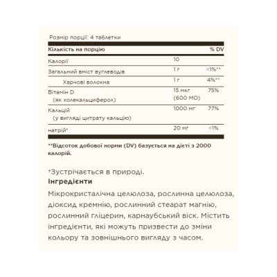 Calcium Citrate with Vitamin D3 - 120 tabs
