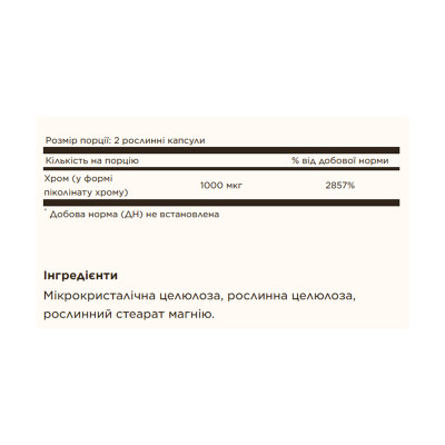 Chromium Picolinate 500mcg - 120 vcaps Chromium Picolinate 500mcg - 120 vcaps