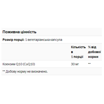 CoQ10 30mg - 120 vcaps (Без етикетки)