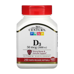 D3 50 mcg (2000 IU) - 250 softgels D3 50 mcg (2000 IU) - 250 softgels