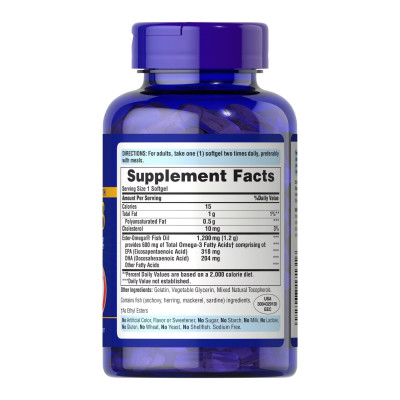 Double Strength Omega-3 Fish Oil 1200mg/600mg Omega-3 - 90 sgels Double Strength Omega-3 Fish Oil 1200mg/600mg Omega-3 - 90 sgels