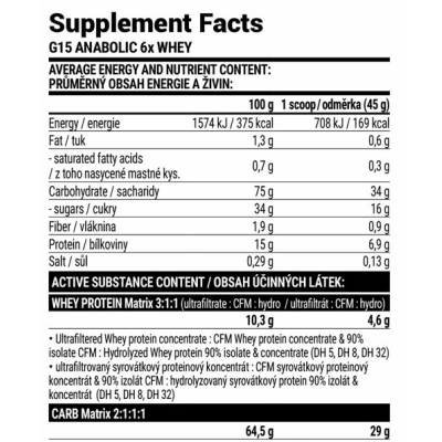 G15 Anabolic Gainer - 3000g Vanilla G15 Anabolic Gainer - 3000g Vanilla
