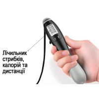 Швидкісна скакалка з лічильником EasyFit чорний-сірий Швидкісна скакалка з лічильником EasyFit чорний-сірий