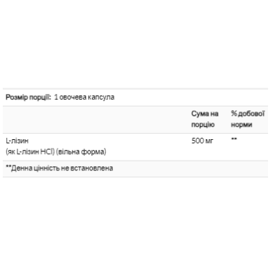 L-Lysine 500 mg - 100 vcaps L-Lysine 500 mg - 100 vcaps