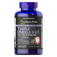 Maximum Strenght Triple Omega 3-6-9 Fish Flax and chia Oils - 120soft Maximum Strenght Triple Omega 3-6-9 Fish Flax and chia Oils - 120soft