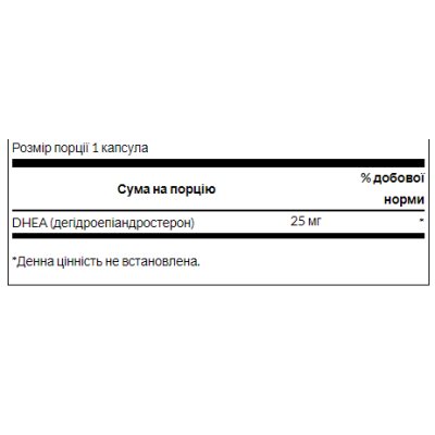 DHEA 25 mg - 30 caps DHEA 25 mg - 30 caps